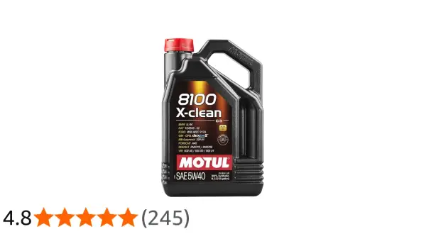 Czarna bańka oleju silnikowego Motul 8100 X-clean SAE 5W40.