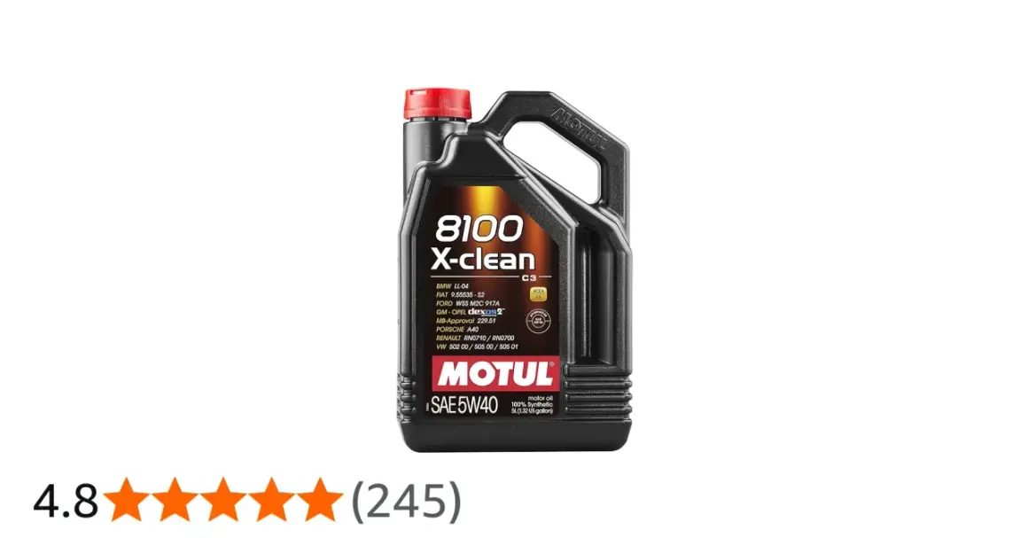 Czarna bańka oleju silnikowego Motul 8100 X-clean SAE 5W40.